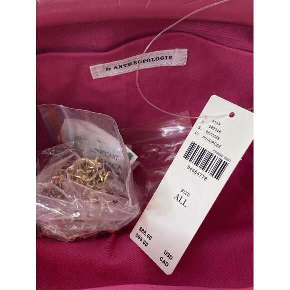 NWT Anthropologie Frankie Mini Tweed Pink Houndstooth Clutch Pouch Pink W Strap - Picture 5 of 8